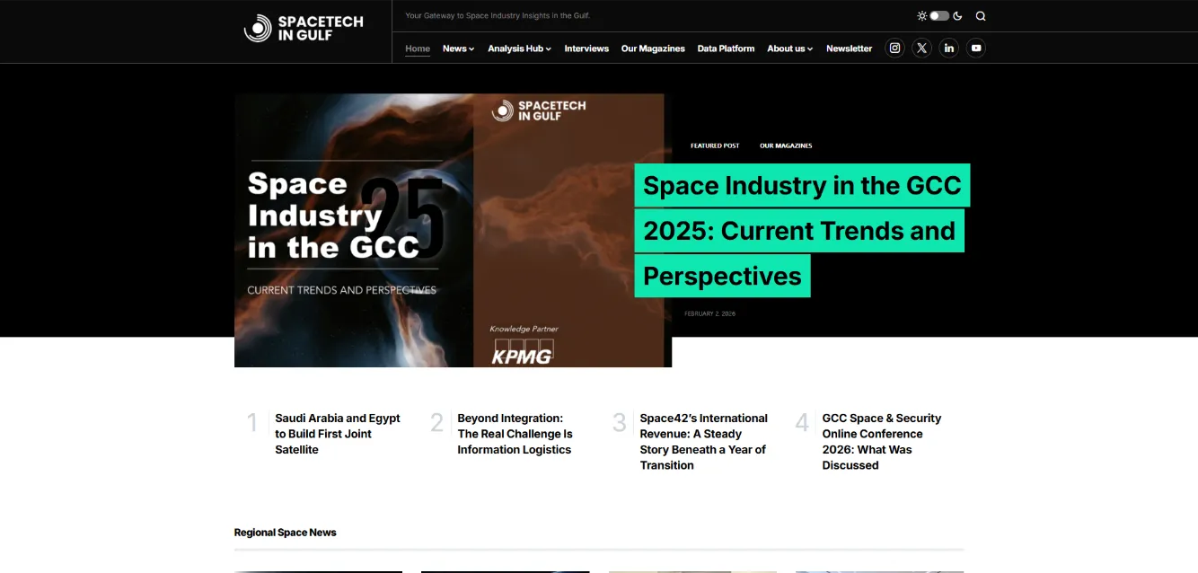 SpaceTech in Gulf — media-портал о космической экономике GCC, долгосрочное партнёрство